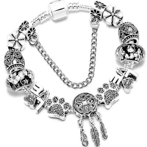 New 925 Sterling Silver Charm Bracelet - Picture 2 of 2